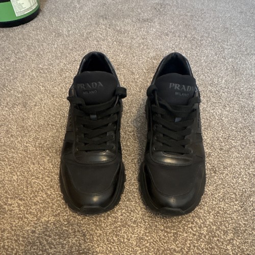 Prada men black low top - black,