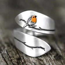 Simple Robin Bird Ring Jewelry Ring Christmas Jewelry Gift for Family for Women