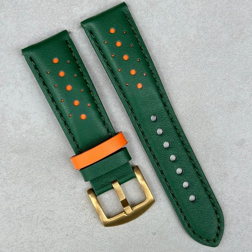 Green and orange leather - and,