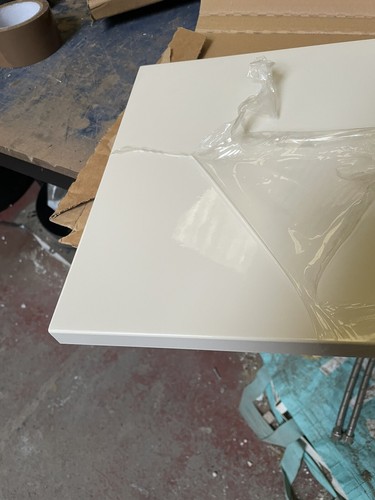 Cream gloss kitchen - cream, drawer