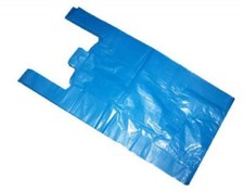 PLASTIC VEST CARRIER BAGS BLUE