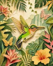 UK Stock Hummingbird Brooch