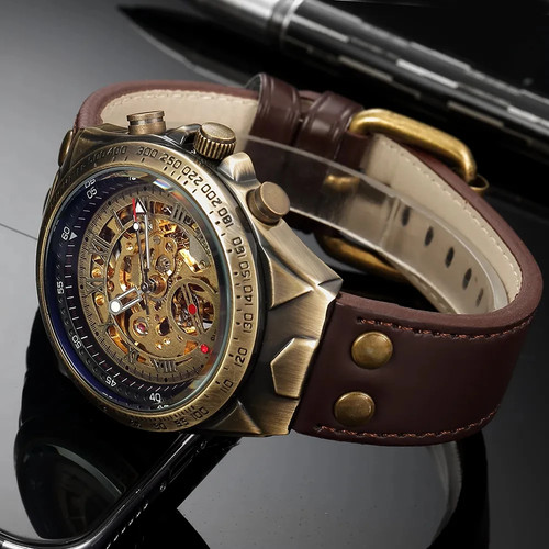 Men bronze retro skeleton - men's,