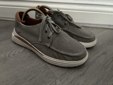 Skechers Proven Forenzo Mens Grey Memory Foam Gogamat Arch Shoes - Size UK 7