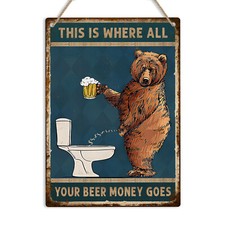 Beer Money Funny Toilet Metal
