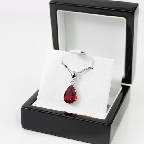 White gold finish red ruby - red,