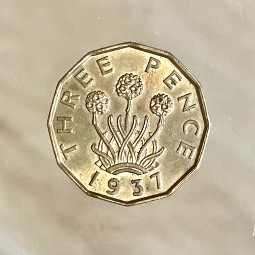 Three pence coin rare 1937 - three,