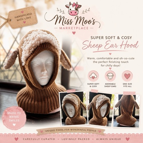 Cute sheep ear - sheep, balaclava