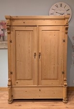 Antique Pine Victorian Large Knock Down Wardrobe Armoire
