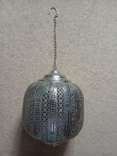 Moroccan silver metal hanging - metal,