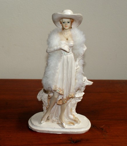 Vintage lady with borzoi - lady,