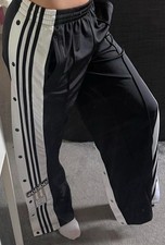 Adidas Originals Black White Trousers Adibreak Tracksuit Bottoms Side Poppers 6