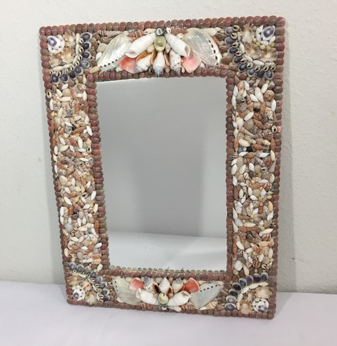 Handmade seashell art mirror - seashell,
