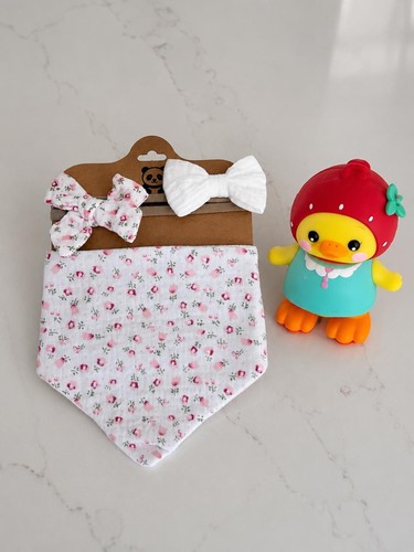 Baby bib bow - bib, headband