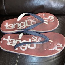 Mens Superdry Sliders Flip Flops 10 Red