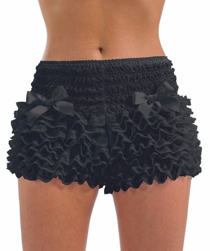 Women black ruffle pants - women`s,