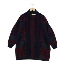 Vintage St Michael Mohair Cardigan Womens Size 14 Multicoloured Open Front