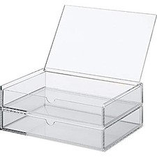 MUJI Stackable Acrylic Case Large W25.5 x D17 x H9.5 cm with 2 Drawers and Lids