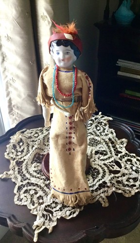 Antique lowbrow china head - antique,