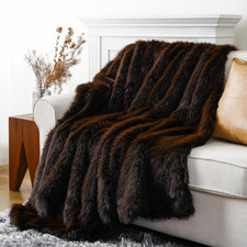 Chocolate brown faux - faux, throw