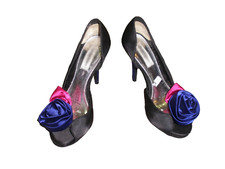 Ladies black satin Red Herring