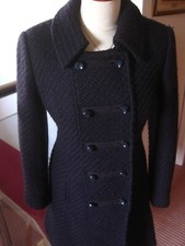 M&S WOOL TRENCH COAT 14 purple