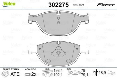 Front disc brake pad set - front,
