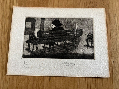1960s small etching - , scene