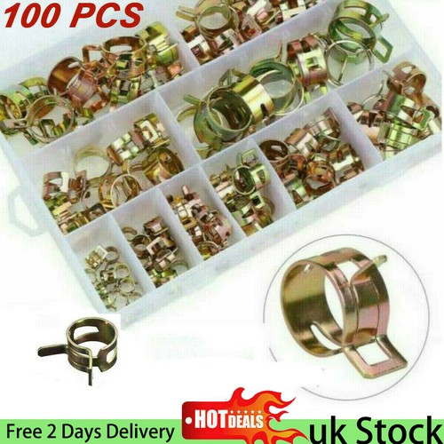 100x spring hose clips - 100x,