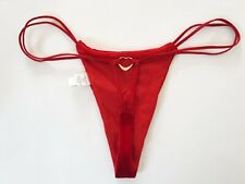 Shirley of Hollywood Red Velvet Diamond Heart Thong Valentines Lingerie Knickers