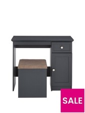 Chester Dressing Table And Stool Set - Grey.