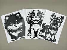 Dog breed bumper sticker vinyl decal car motorhomes van caravan nine breeds