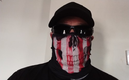 Motorcycle scarf with skull - motorcycle,