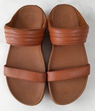 FITFLOP WALKSTAR SLIDE SIZE 5/38 TAN LEATHER SANDALS USED CONDITION FREE P&P