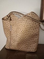 Italian Leather Shoulder/Backpack Bag Ostrich Textured Leather