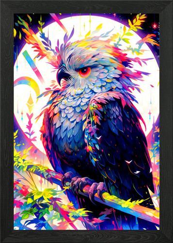 Colorful parrot framed wall - framed,