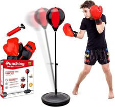 Punching Bag for Kids 3-8 Years Old, Boxing Bag with Gloves & Adjustable Stand