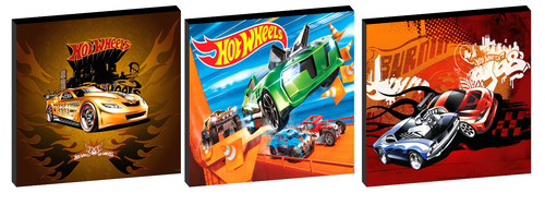 Hot wheels set 3 - of, canvas