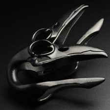 Black PVD Bird Skull Ear