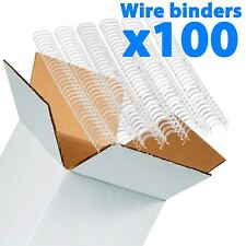 Galaxy White Wire Loop Binding for Binder - 5 /16" - 8mm - Pitch 3:1 - x 100