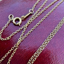 18k Solid Gold Faceted Rolo Chain Necklace | 18" / 46cm | Dainty 18k Gold Chain