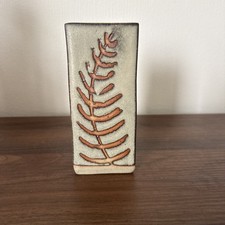Mid Century Modern Pillar Pottery Vase In Style of Troika Pottery 6inch
