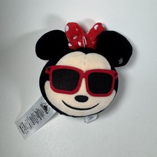 Disney Plush Mickey Mouse Emoji Face Mini Pillow 5" Two Sided Smile Sunglasses