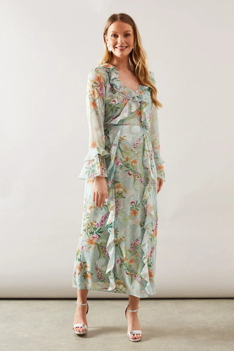 Wallis sage line dress - sage,