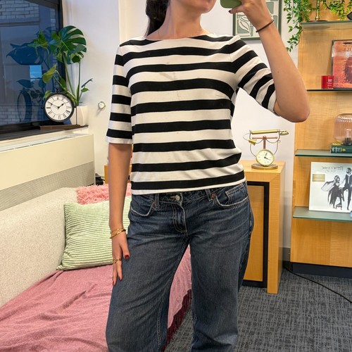 Benetton black white striped - black,