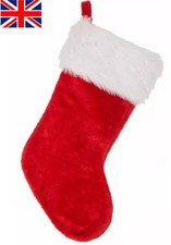 High Quality Big Fluffy large Plush Christmas Xmas stocking sock filler red
