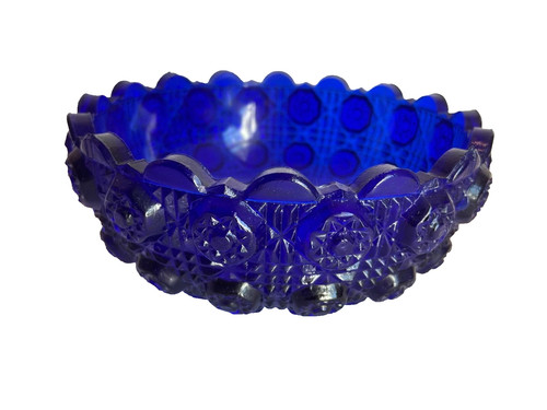 Vintage pressed glass cobalt - glass,