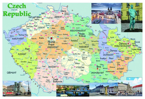 Czech republic map poster - map,