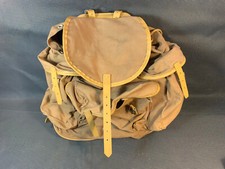 Vintage Canvas And Leather Backpack For Hiking Or Scout In Khaki Mountain LAFUMA