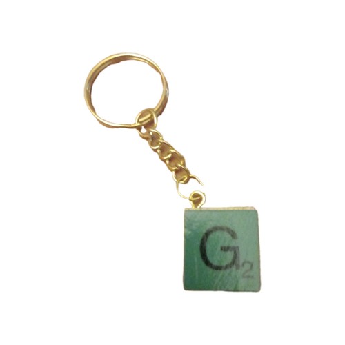 Scrabble style letter keyring - scrabble,